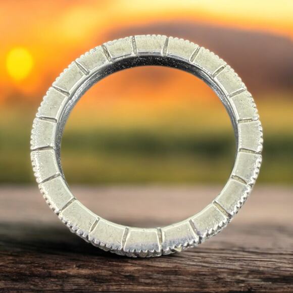 Vintage Marcasite Band Ring 925 Sterling Silver US Size 9.5 - Picture 3 of 4